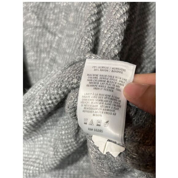 Express Women’s Deep Cut Gray Long Sleeve Top Size XS - Picture 7 of 8